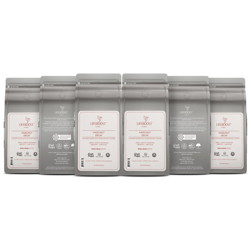 Lifeboost Coffee Hazelnut Decaf Decaf Roast Dark Gray Whole Bean / 6