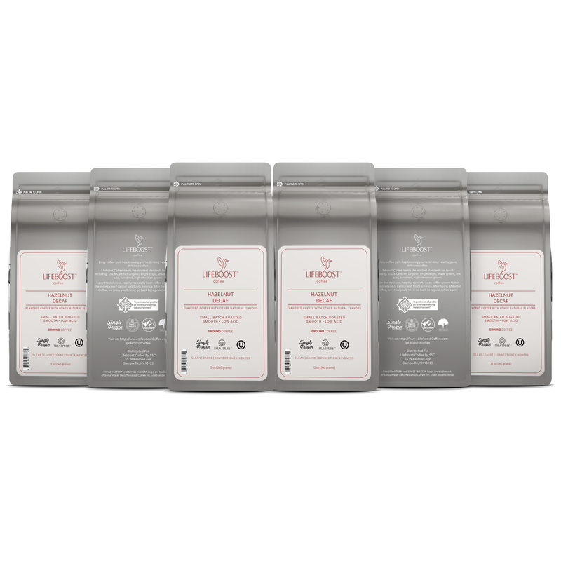 Lifeboost Coffee Hazelnut Decaf Decaf Roast Dark Gray Ground / 6