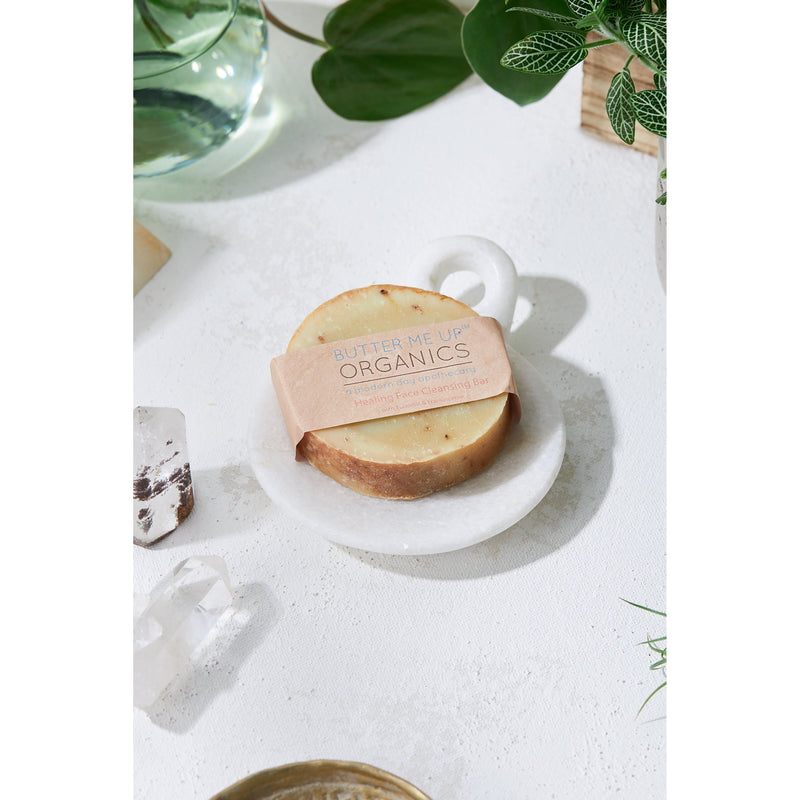 Butter Me Up Organics Healing Organic Facial Bar / Frankincense and Myrrh / Turmeric / Organic Face Wash / Organic Facial Cleanser / Face Cleanser / Cleansing Bar Face Light Gray Healing Organic Facial Bar