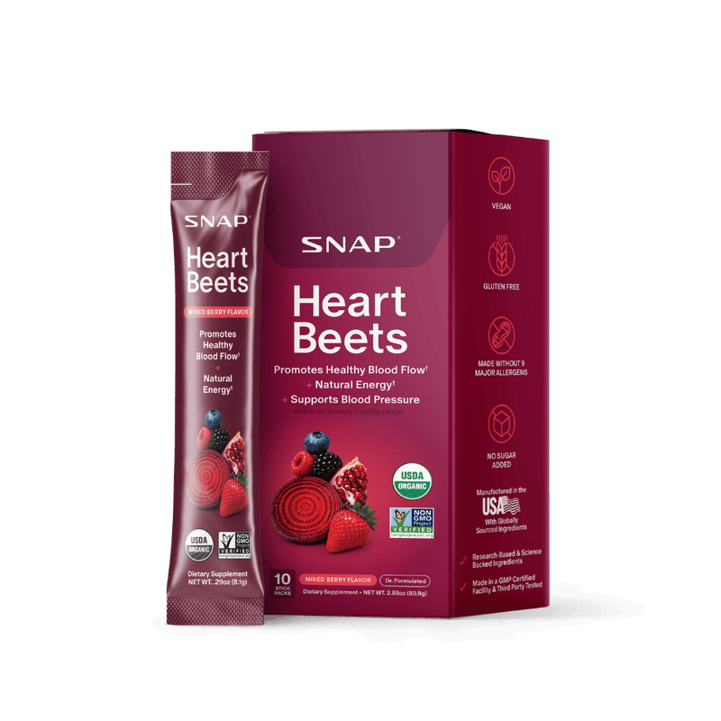 Snap Supplements Heart Beets Stick Packs Dark Red