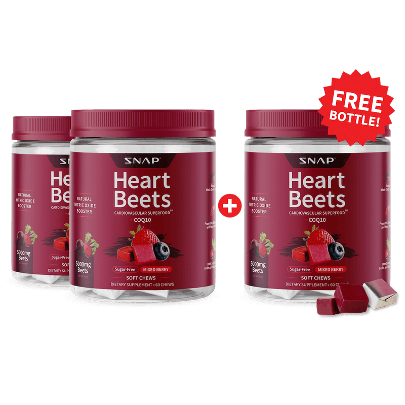 Snap Supplements Heart Beets Chews - Buy 2, Get 1 FREE! Black