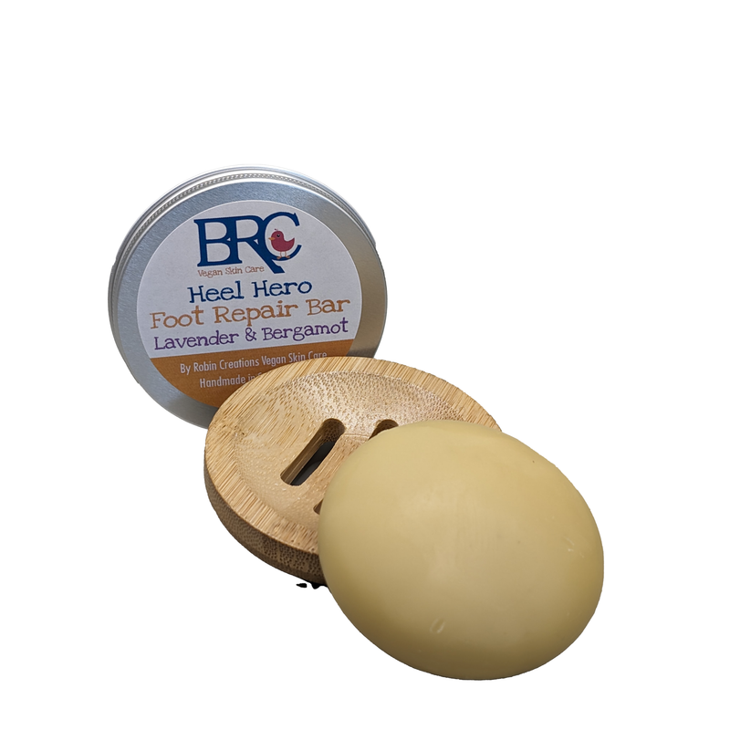 By Robin Creations Heel Hero Foot Repair Solid Lotion Bar Foot Care Rosy Brown Lemongrass & Eucalyptus / 1 Bar with Storage Tin,Lemongrass & Eucalyptus / 1 Bar with Bamboo Storage Tray,Lavender & Bergamot / 1 Bar with Storage Tin,Lavender & Bergamot / 1 Bar with Bamboo Storage Tray,Unscented / 1 Bar with Storage Tin,Unscented / 1 Ba