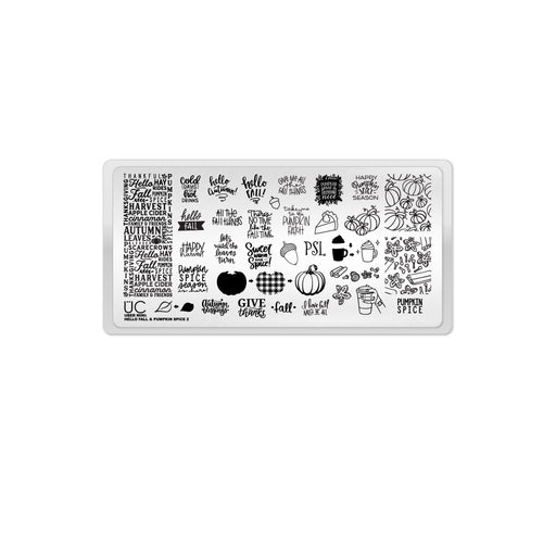UberChic Beauty Hello Fall & Pumpkin Spice-02 Stamping Plate Lavender