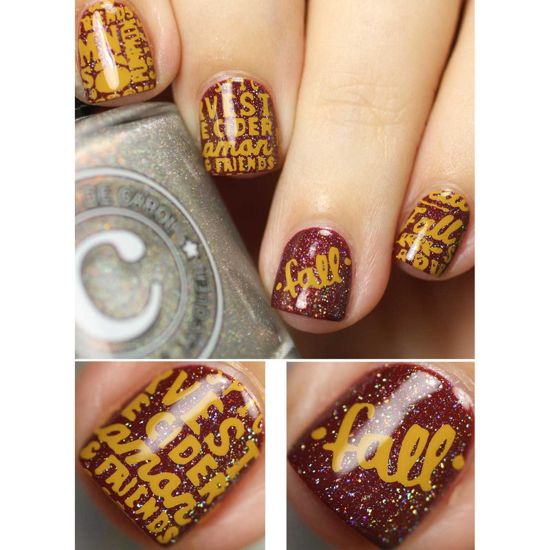 UberChic Beauty Hello Fall & Pumpkin Spice-02 Stamping Plate Tan