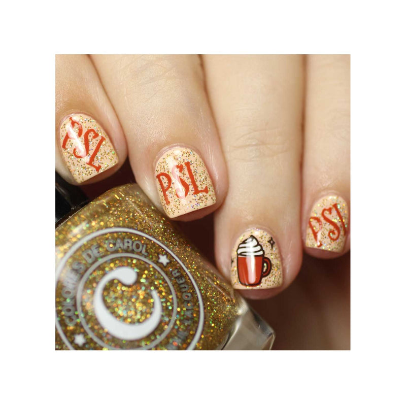 UberChic Beauty Hello Fall & Pumpkin Spice-02 Stamping Plate Tan