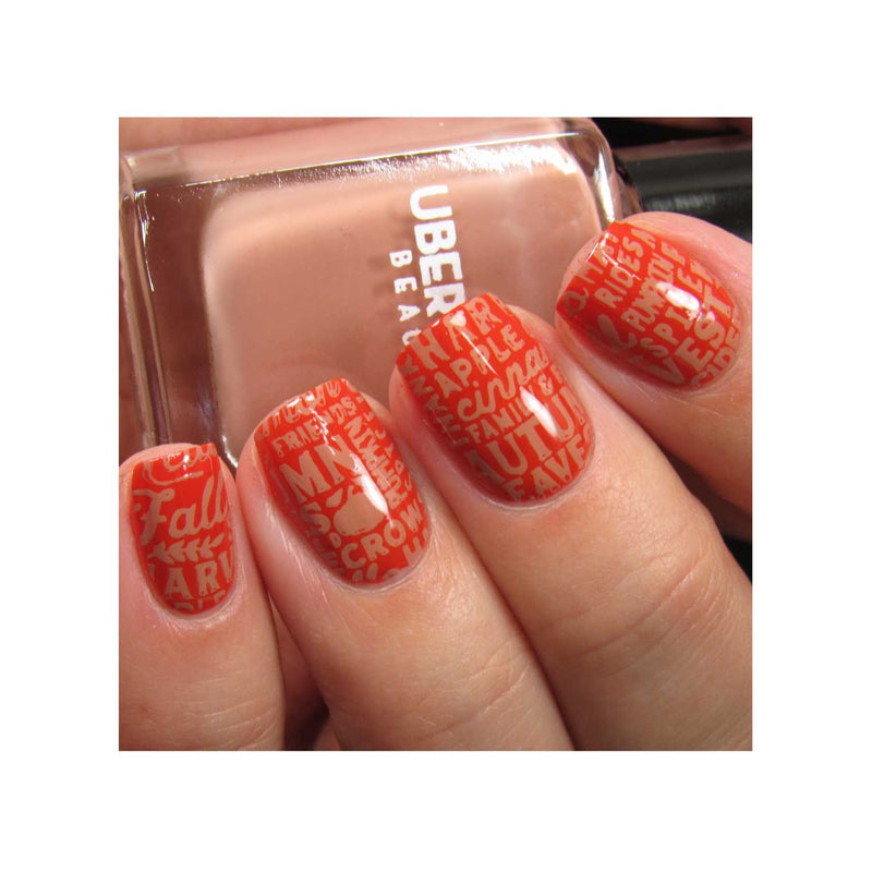 UberChic Beauty Hello Fall & Pumpkin Spice-02 Stamping Plate Rosy Brown