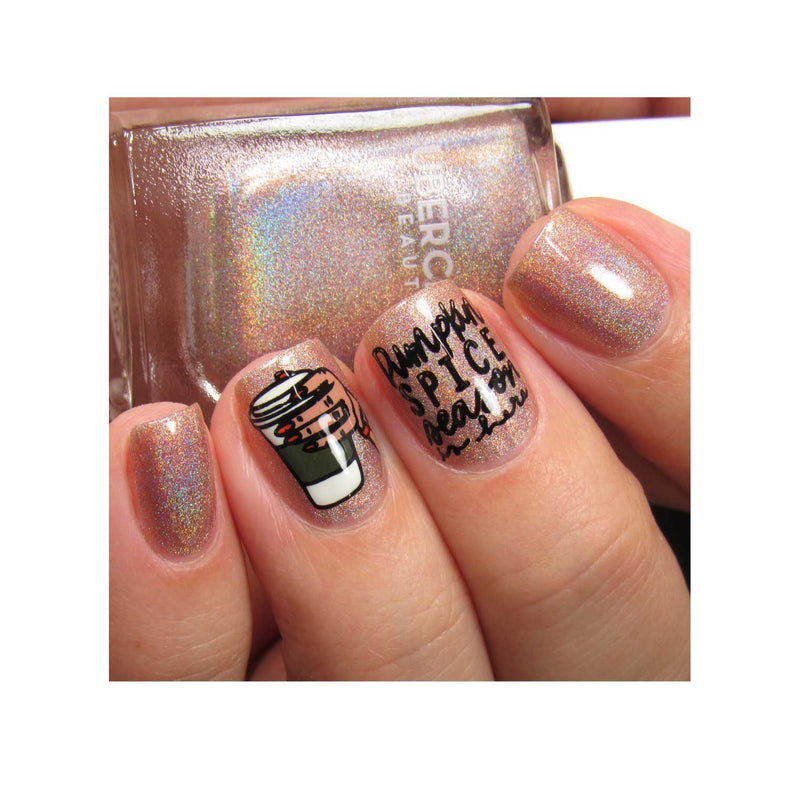 UberChic Beauty Hello Fall & Pumpkin Spice-02 Stamping Plate Rosy Brown