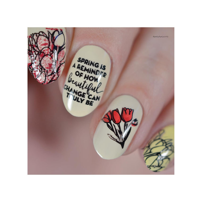 UberChic Beauty Hello Spring Stamping Plate Rosy Brown
