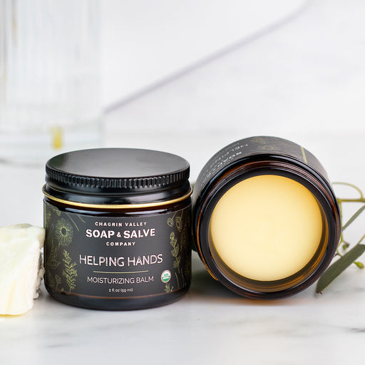 Chagrin Valley Soap & Salve Body Balm: Helping Hands Balm Hand Creams Dark Slate Gray 2 fl oz Jar