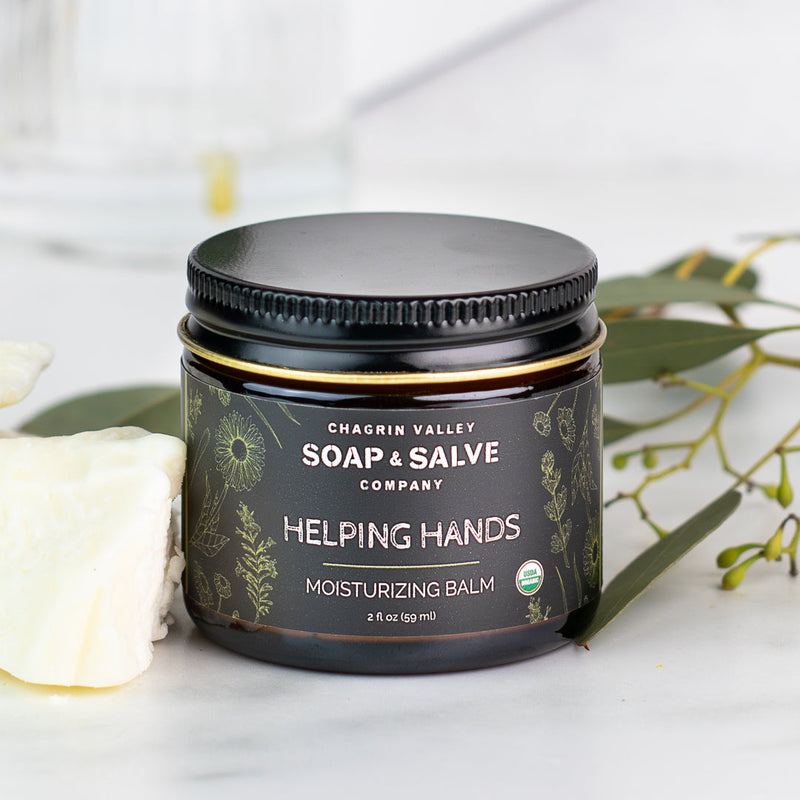 Chagrin Valley Soap & Salve Body Balm: Helping Hands Balm Hand Creams Dark Slate Gray 2 fl oz Jar