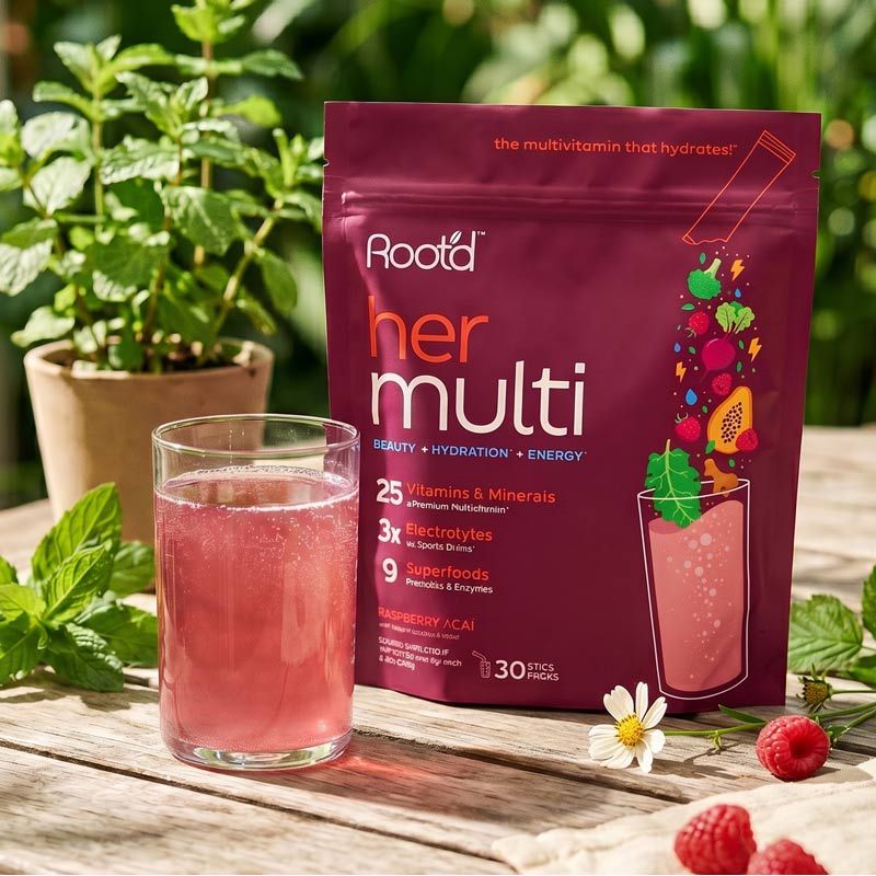 Root'd Advanced Daily Nutrition - Formulated for Her Multivitamin Dark Red 15 Pack,30 Pack,60 Pack,90 Pack,His & Her Bundle-30 Hers + 30 His