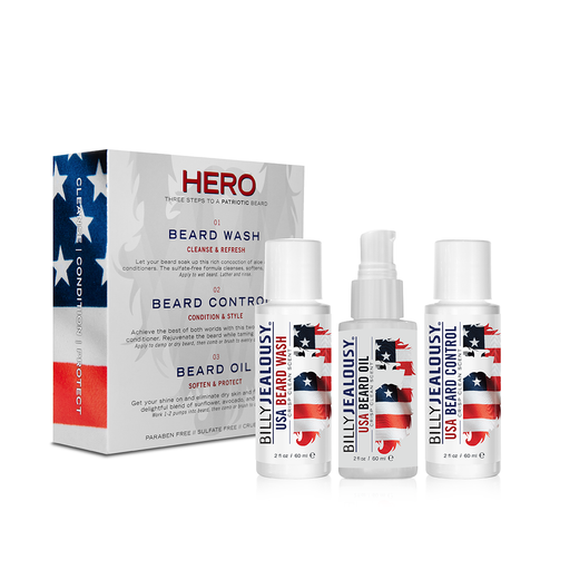 Billy Jealousy Hero Beard Care Trio Kit Beard White Smoke