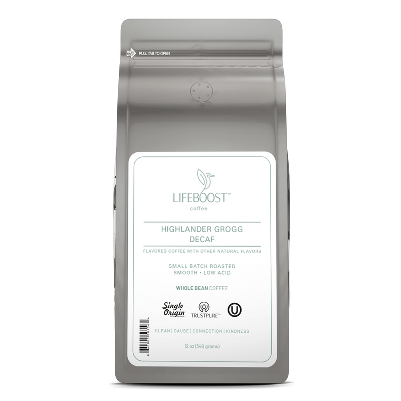Lifeboost Coffee Highlander Grogg Decaf Decaf Roast White Smoke Whole Bean / 1