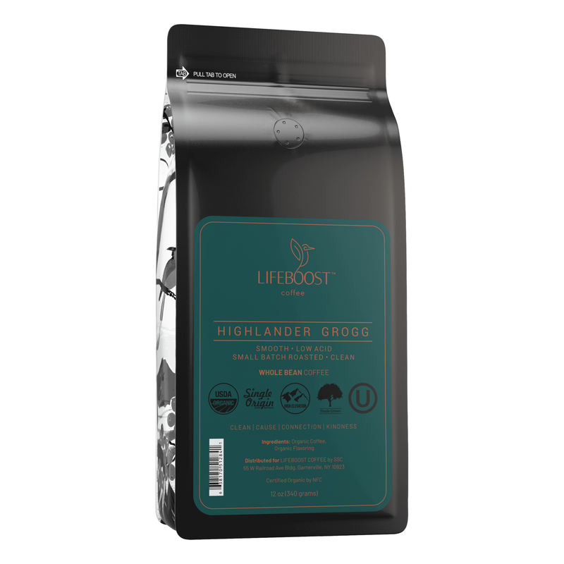 Lifeboost Coffee Highlander Grogg Flavored Coffee Dark Slate Gray Whole Bean / 1