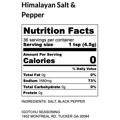 Igotchu Himalayan Salt & Pepper seasoning