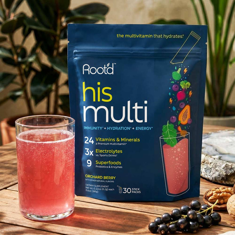 Root'd Advanced Daily Nutrition - Formulated for Men Electrolytes Dark Slate Gray Orchard-Berry / 15 Pack,Orchard-Berry / 30 Pack,Orchard-Berry / 60 Pack,Orchard-Berry / 90 Pack,Bright-Strawberry / 15 Pack,Bright-Strawberry / 30 Pack,Bright-Strawberry / 60 Pack,Bright-Strawberry / 90 Pack