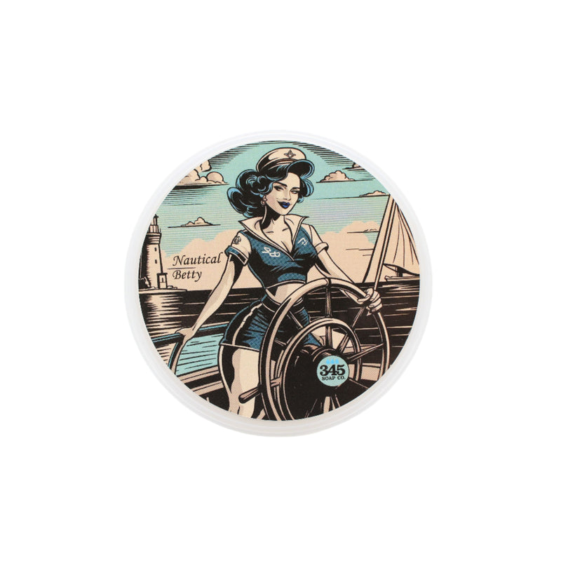 345 Soap Co. 345 Soap Co. Nautical Betty Shaving Collection Shaving Set White Smoke Shaving Soap 4 oz