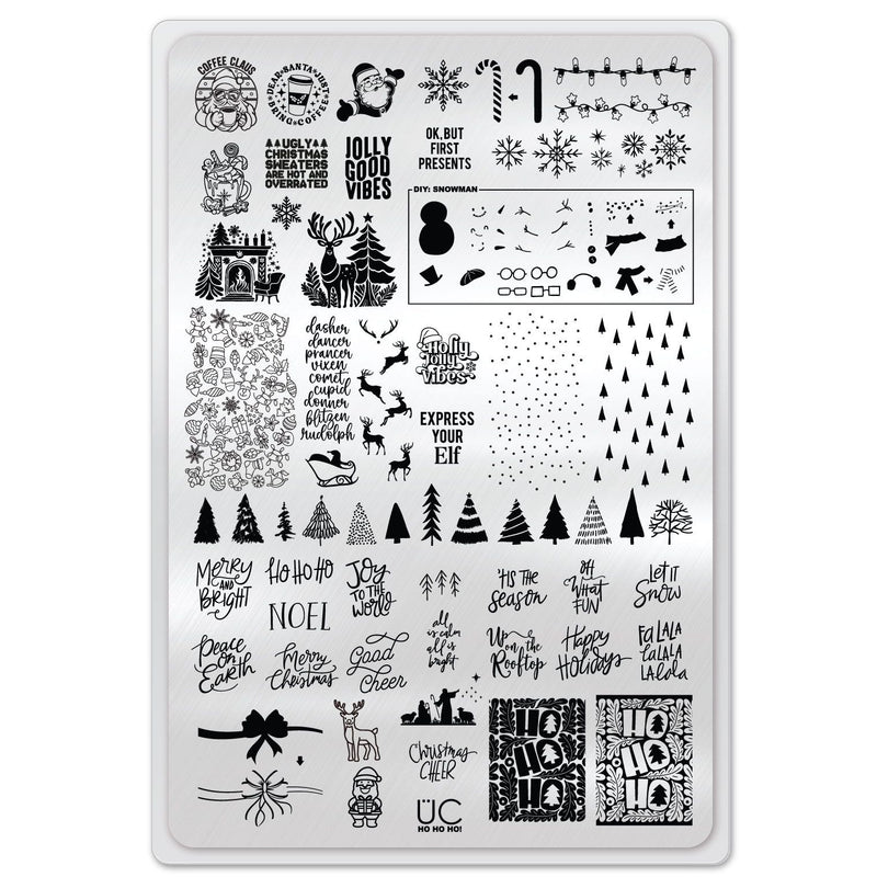 UberChic Beauty Ho Ho Ho Stamping Plate Light Gray