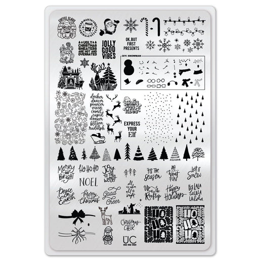 UberChic Beauty Ho Ho Ho Stamping Plate Light Gray