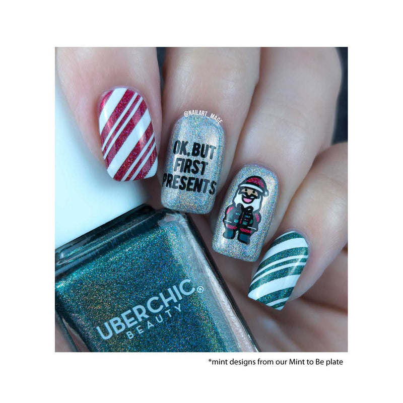 UberChic Beauty Ho Ho Ho Stamping Plate Dark Gray
