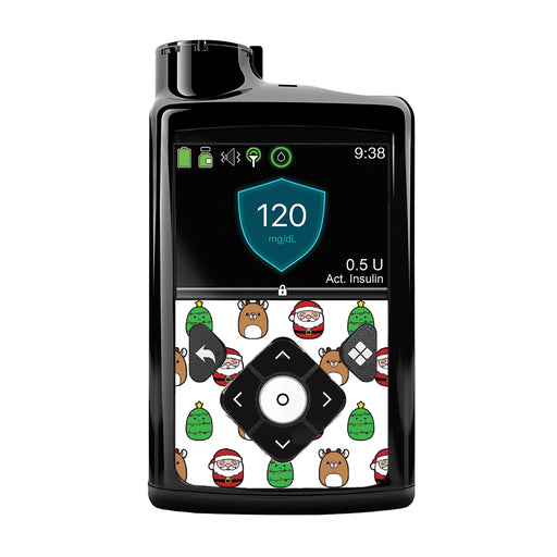 Peelz Holiday Squishies Sticker for Medtronic MiniMed 770G & 780G Peelz/Stickers Black Whole System Peelz (front back + clip),Front Peelz