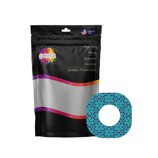Peelz Holiday Stars Dexcom G7 and Stelo Patch Tape - Pump Peelz Patch Medical Tape White Smoke 12-Pack (Set of 12 Patches)