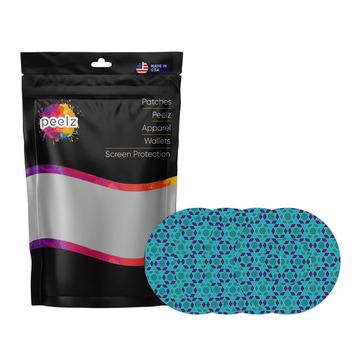 Peelz Holiday Stars Patch  Tape Designed for the FreeStyle Libre 2 Patch Medical Tape White Smoke 4-Pack Libre 2 (Set of 4 Patches)