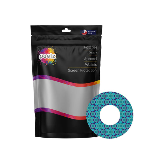 Peelz Holiday Stars Patch  Tape Designed for the FreeStyle Libre 2 Patch Medical Tape White Smoke 12-Pack Libre 2 (Set of 12 Patches)