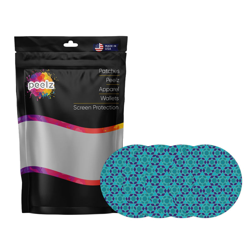 Peelz Holiday Stars Patch Tape Designed for the FreeStyle Libre 3 Plus & Lingo Patch Medical Tape White Smoke 4-Pack (Set of 4 Patches)