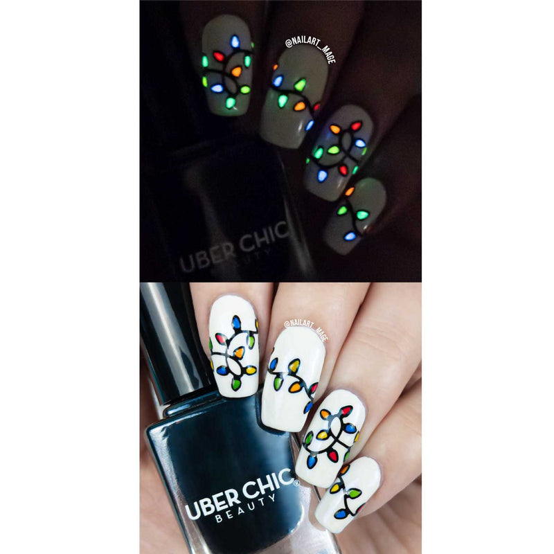 UberChic Beauty Holiday Spirit, (Christmas-01) Stamping Plate Black