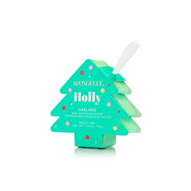 Spongellé Holiday Tree Multi-Use Assorted Pack Body Wash Infused Buffer Dark Turquoise