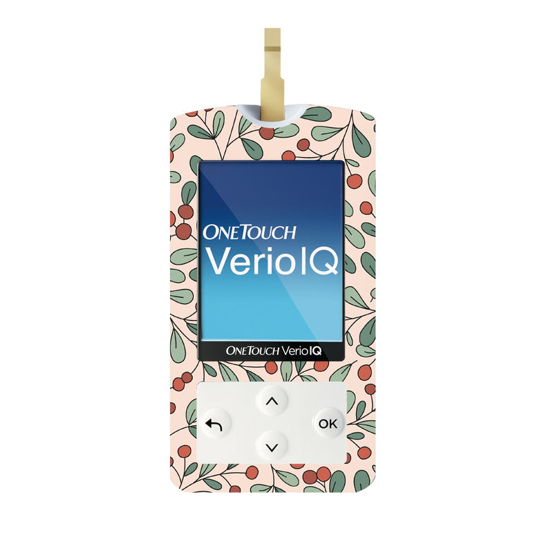 Peelz Holly Berries for OneTouch Verio IQ Glucometer Peelz/Stickers White Smoke