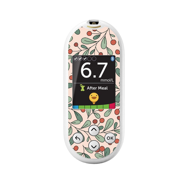 Peelz Holly Berries for OneTouch Verio Reflect Glucometer Peelz/Stickers White Smoke