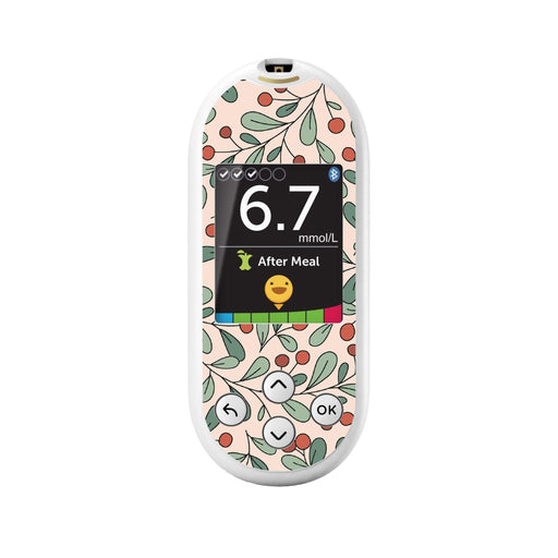Peelz Holly Berries for OneTouch Verio Reflect Glucometer Peelz/Stickers White Smoke