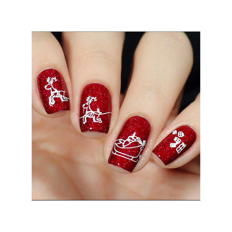 UberChic Beauty Holly Jolly, (Christmas-02) Stamping Plate Rosy Brown