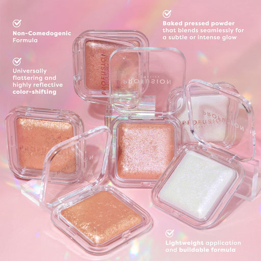 Profusion Cosmetics Holo Beam | Holographic Highlighter Face Gray Aura,Flare,Transcend