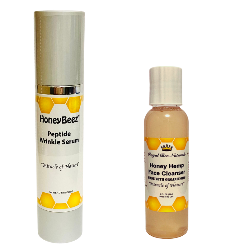 Honey Bee SUPER SPECIAL SALE Choice of Serum and Cleanser Pack Beauty Black Honey Peptide Wrinkle Repair Serum & Face Cleanser 2oz