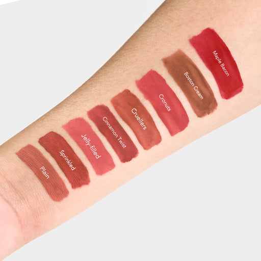 Rude Cosmetics Honey Glazed Shine Lip Color Lip Gloss Antique White Plain,Sprinkled,Jelly-Filled,Cinnamon Twist,Crullers,Cronuts,Boston Cream,Maple Bacon
