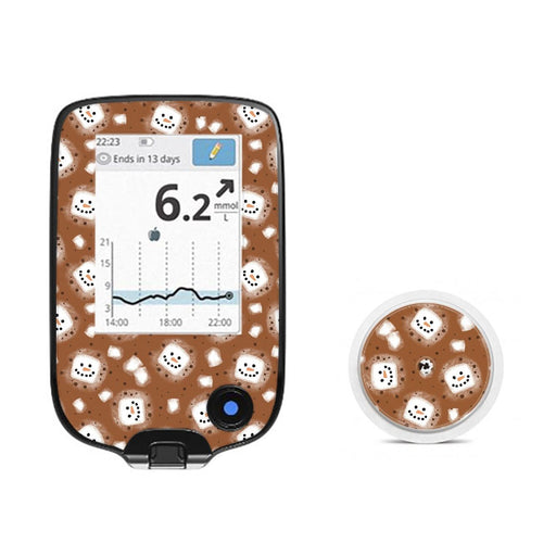 Peelz Hot Cocoa Freestyle Libre 2 Peelz/Stickers White Smoke Receiver + Sensor