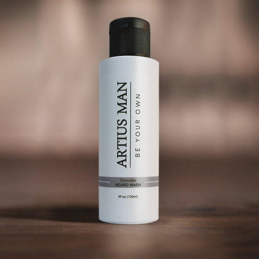 Artius Man Humidor Beard Wash – Cherry, Tobacco, and Oud Beard Cleanser (4 oz) Beard Wash Dim Gray