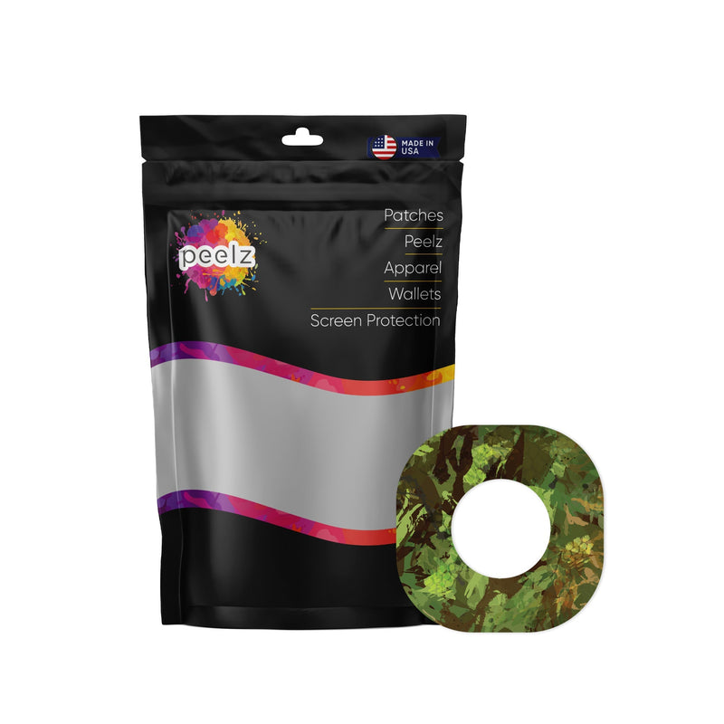 Peelz Hunting Camo Dexcom G7 and Stelo Patch Tape - Pump Peelz Patch Medical Tape White Smoke 12-Pack (Set of 12 Patches),4-Pack (Set of 4 Patches)