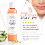Glimmer Goddess® Organic Skin Care Organic Hydrating Facial Cleanser with Exfoliating Jojoba Beads – 8 oz Cleansers & Scrubs White Smoke 8 oz