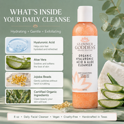 Glimmer Goddess® Organic Skin Care Organic Hydrating Facial Cleanser with Exfoliating Jojoba Beads – 8 oz Cleansers & Scrubs Light Slate Gray 8 oz
