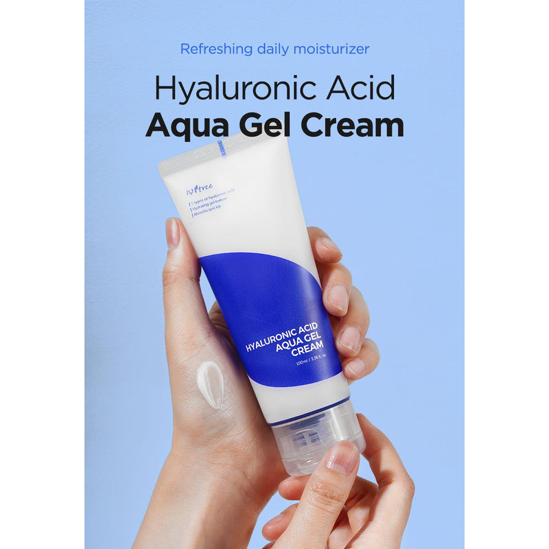 AsiaBeautyMall Isntree Hyaluronic Acid Aqua Gel Cream Moisturizer Light Blue