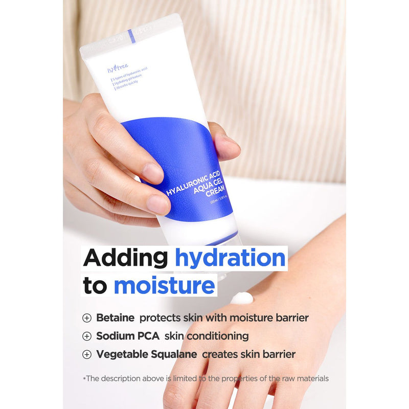 AsiaBeautyMall Isntree Hyaluronic Acid Aqua Gel Cream Moisturizer White Smoke