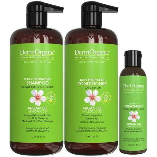 DermOrganic Official Shop Dry Hair Treatment Kit - Salon Size Yellow Green