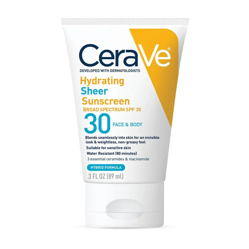 CeraVe Hydrating Sheer SPF 30 Face & Body Lotion, 5 oz