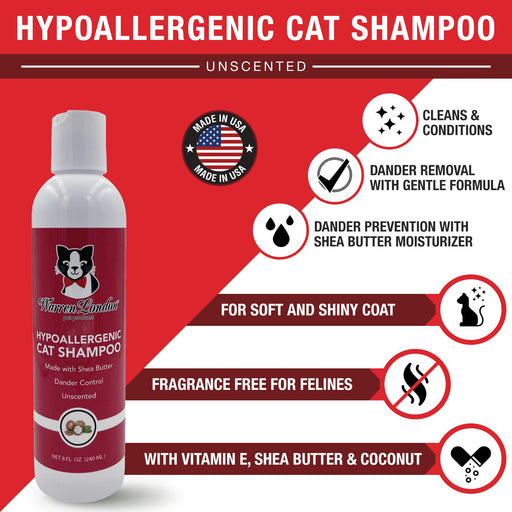 Warren London Cat Hypoallergenic Shampoo - Unscented Cat Supplies White Smoke