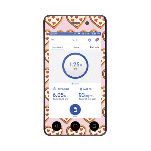 Peelz I Heart Pizza Sticker for Omnipod DASH® PDM – Pump Peelz Peelz/Stickers White Smoke Whole System Peelz (front + case),Front Peelz,Case Peelz