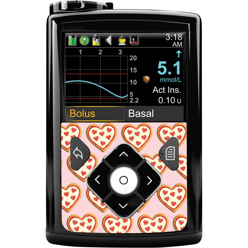 Peelz I Heart Pizza Sticker for Medtronic MiniMed 770G & 780G Peelz/Stickers Black Front Peelz
